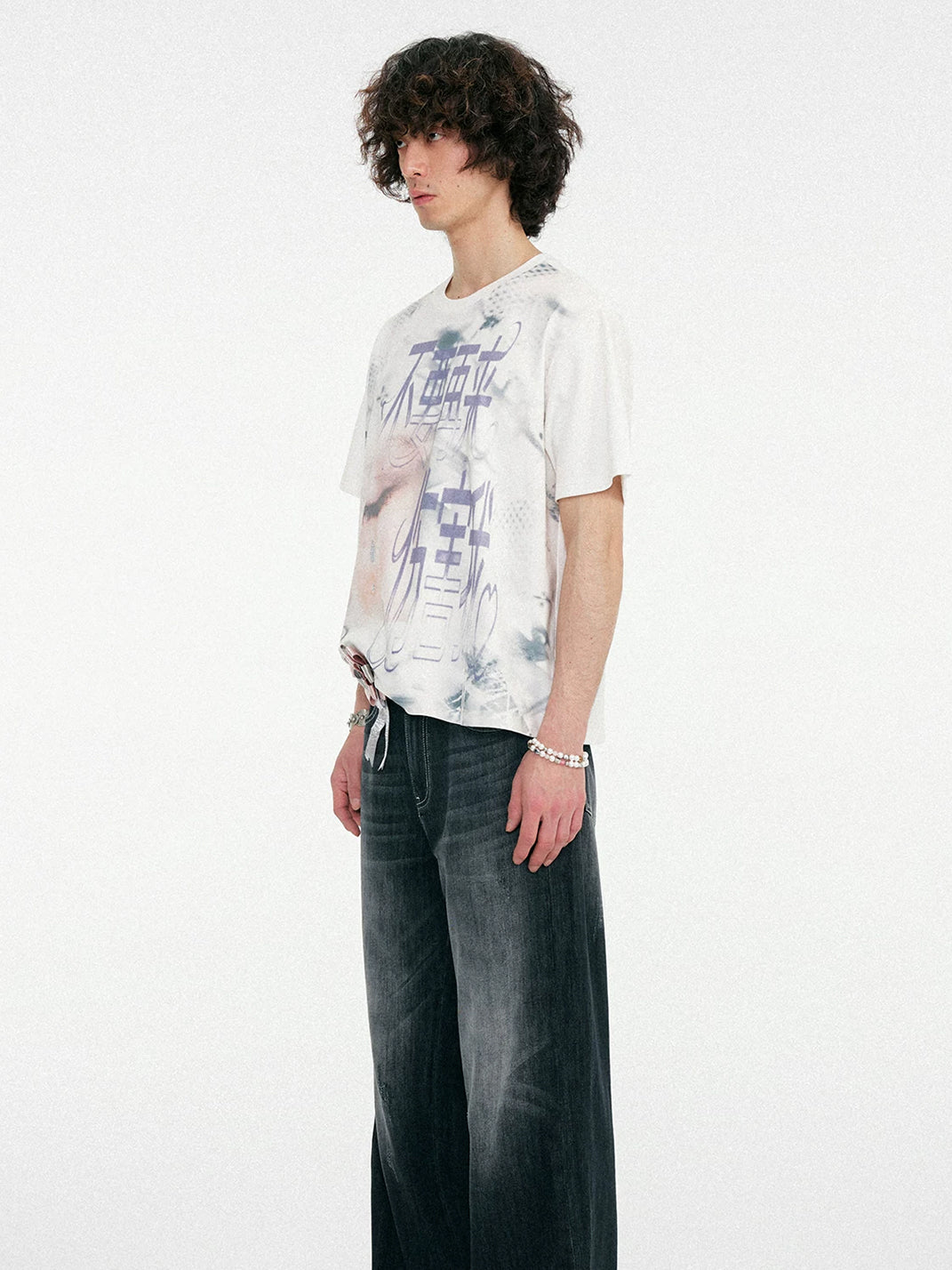 WM Relaxed Fit Rhinestone Graphic T-Shirt - view 7