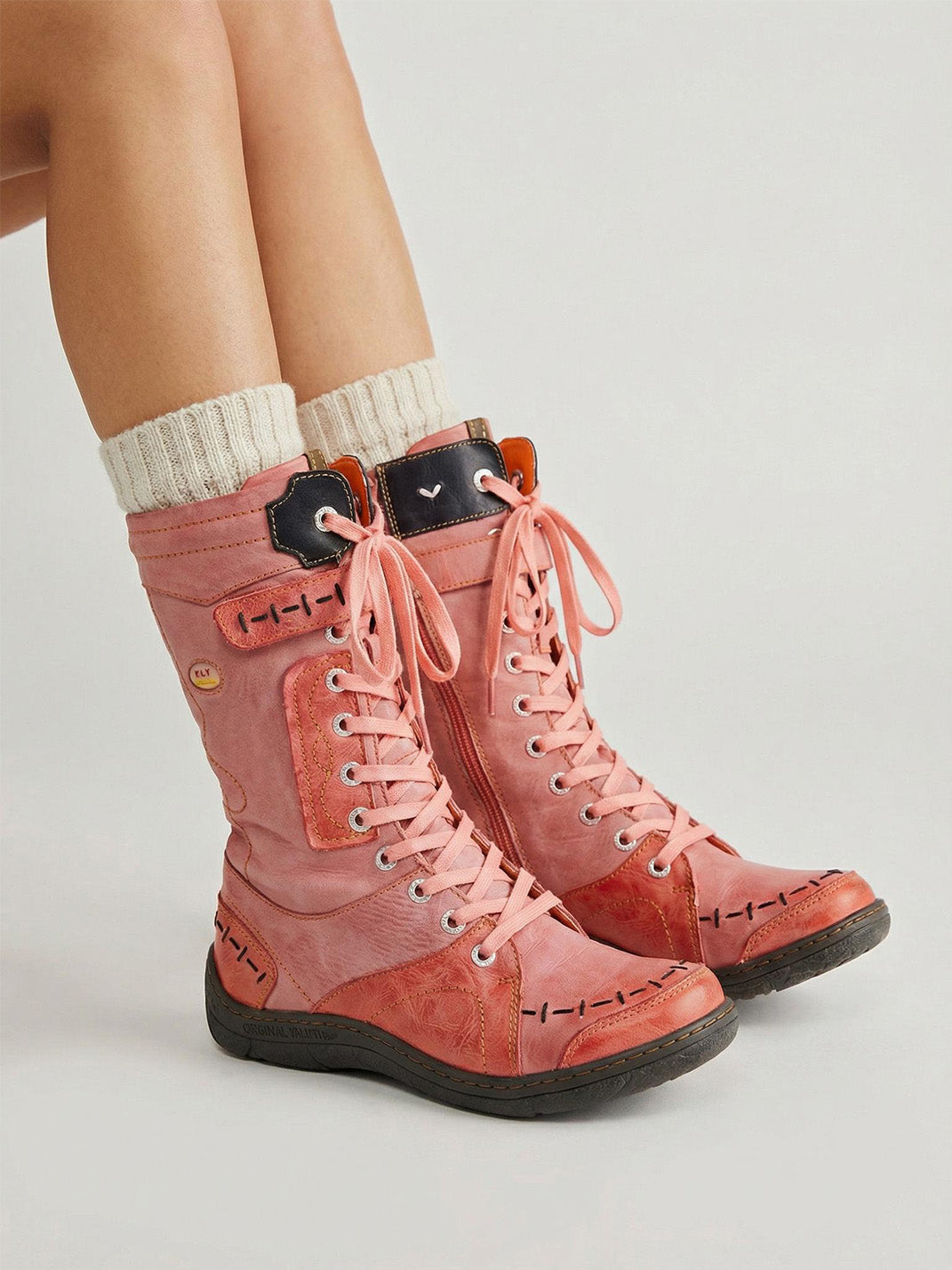 TMA EYES Washed PU Y2K Look Fleece-Lined Snow Boots - view 7
