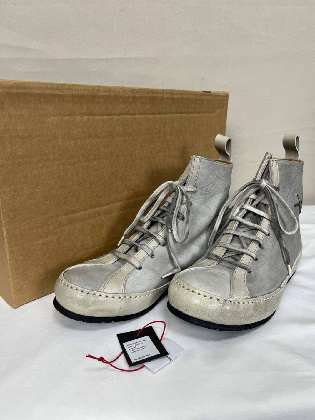DLM Genuine Leather Distressed Pointed Toe Lace-Up Boots - view 7