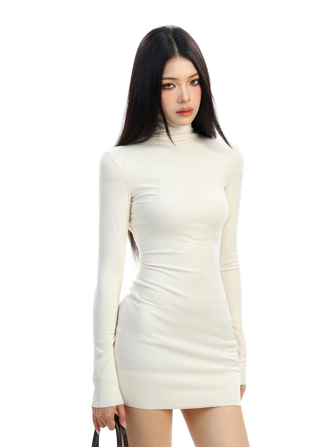 BIGGOLD Mock-Neck Long-Sleeved Bodycon Dress - view 7