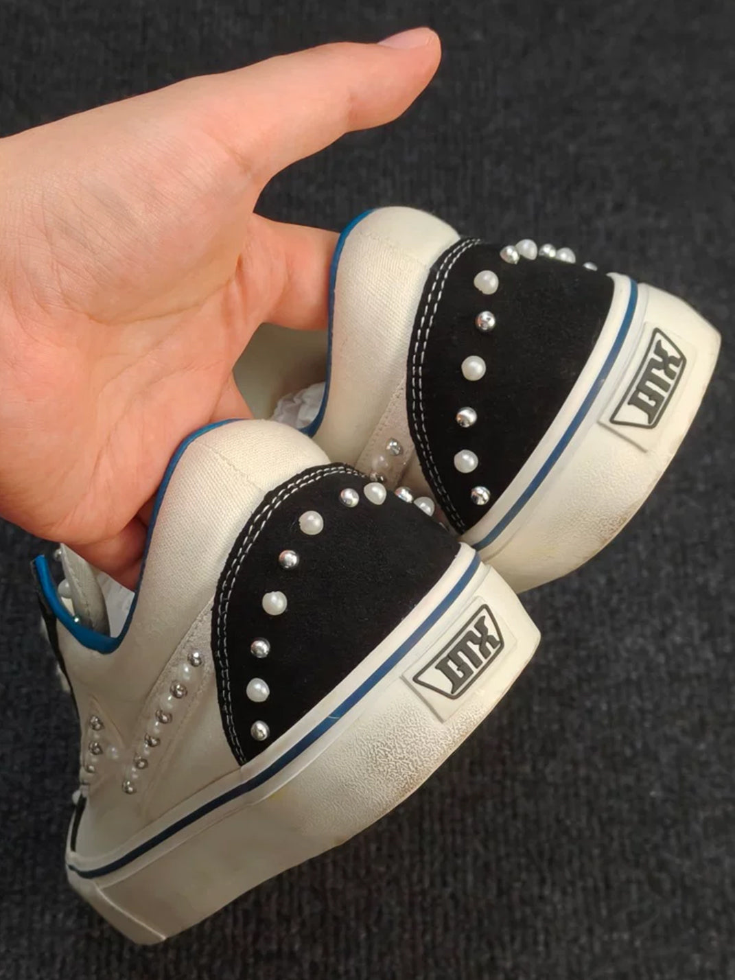 ZDZZFT Pearl-Look Studded Low Top Skate Sneakers - view 8