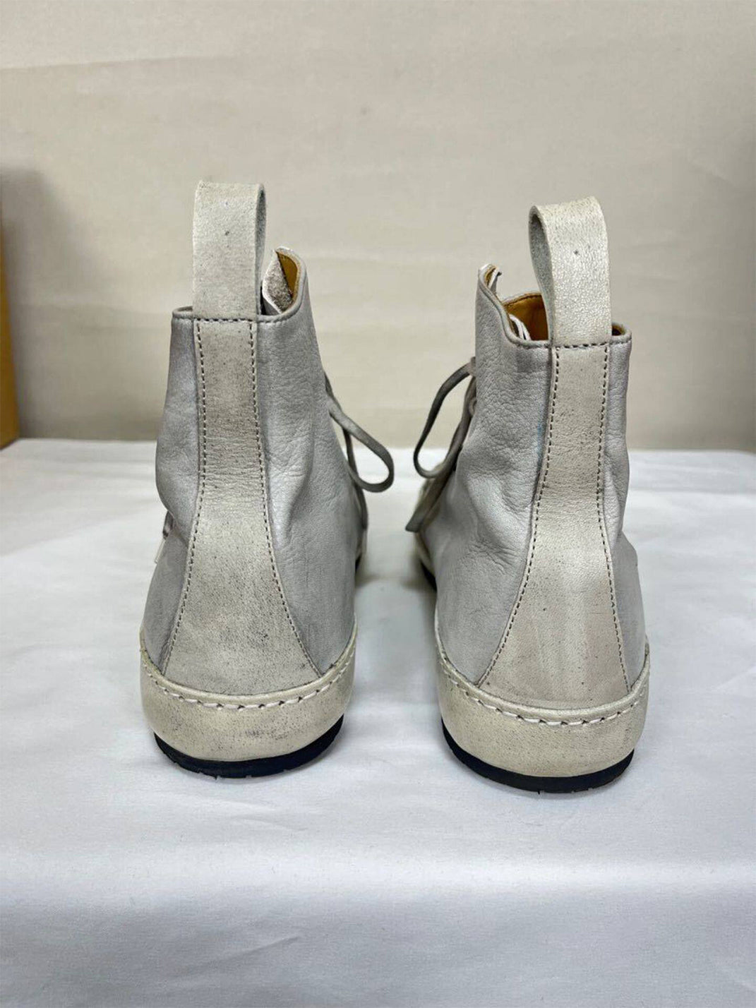 DLM Genuine Leather Distressed Pointed Toe Lace-Up Boots - view 8