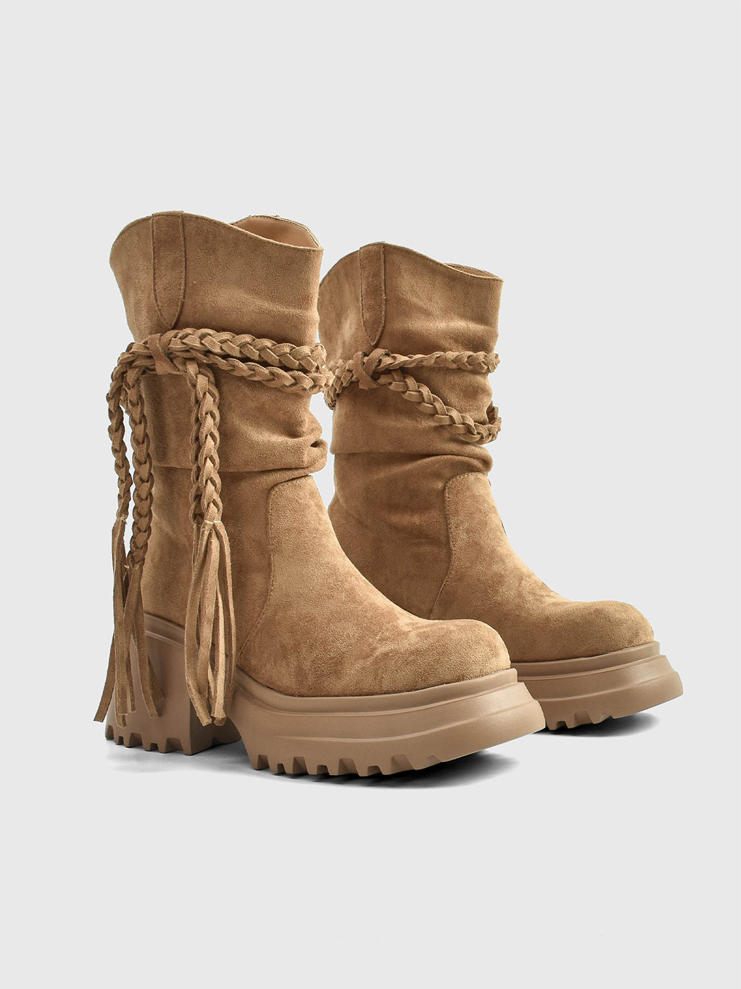 RONGRONG BABY Tassel V-Platform Calf Boots - view 8