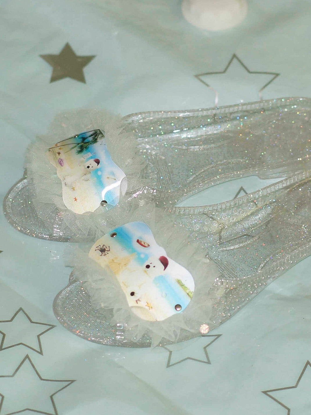 Osw Mesh Lace Jewel Slippers - view 9