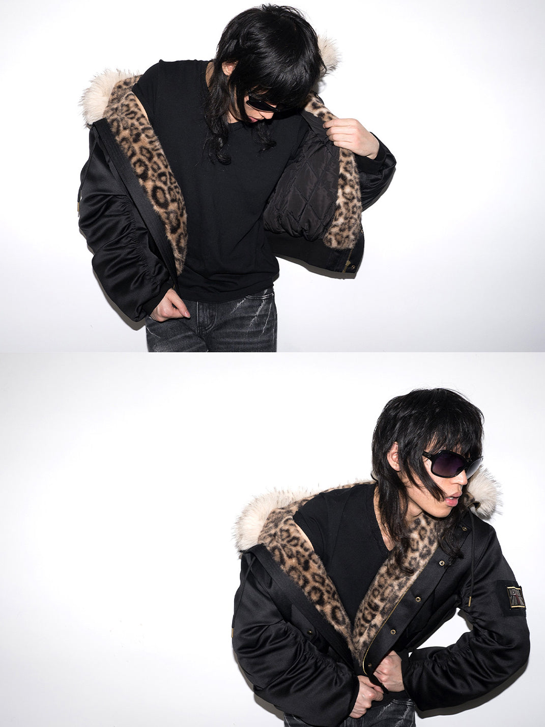 noEmosen Leopard Print Hooded Jacket With Plush Collar - view 9