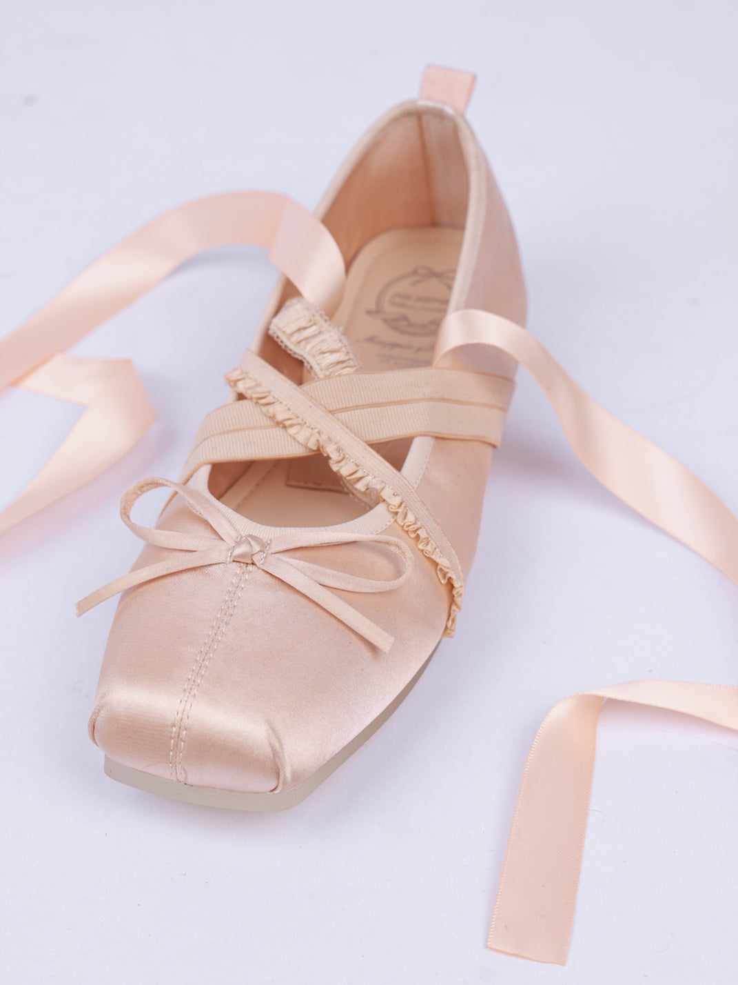PIU astratto Bow Square Toe Lace-Up Ballet Flats - view 9