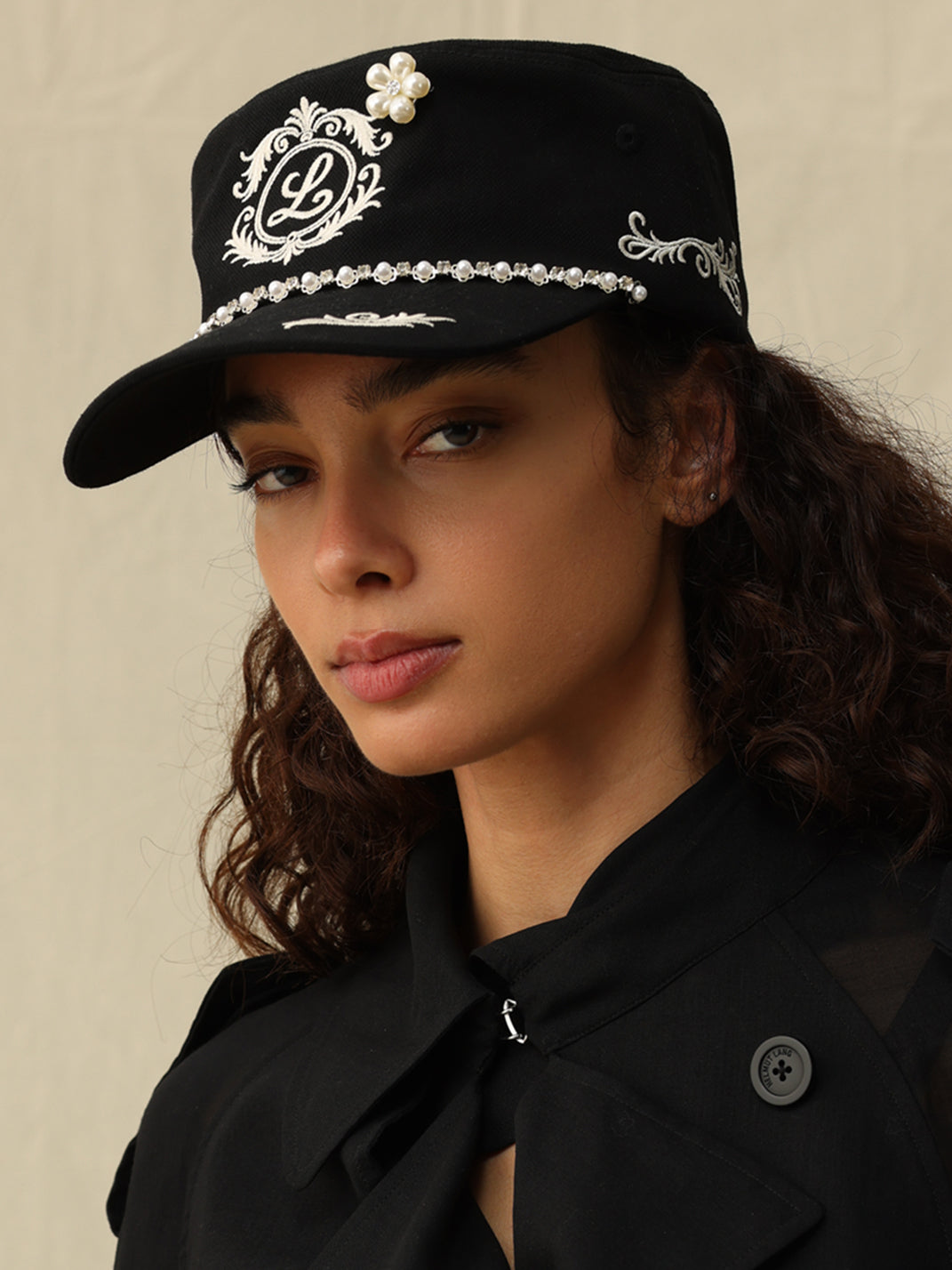 8LOME Pearl-Trimmed Curved-Brim Baseball Cap - view 9
