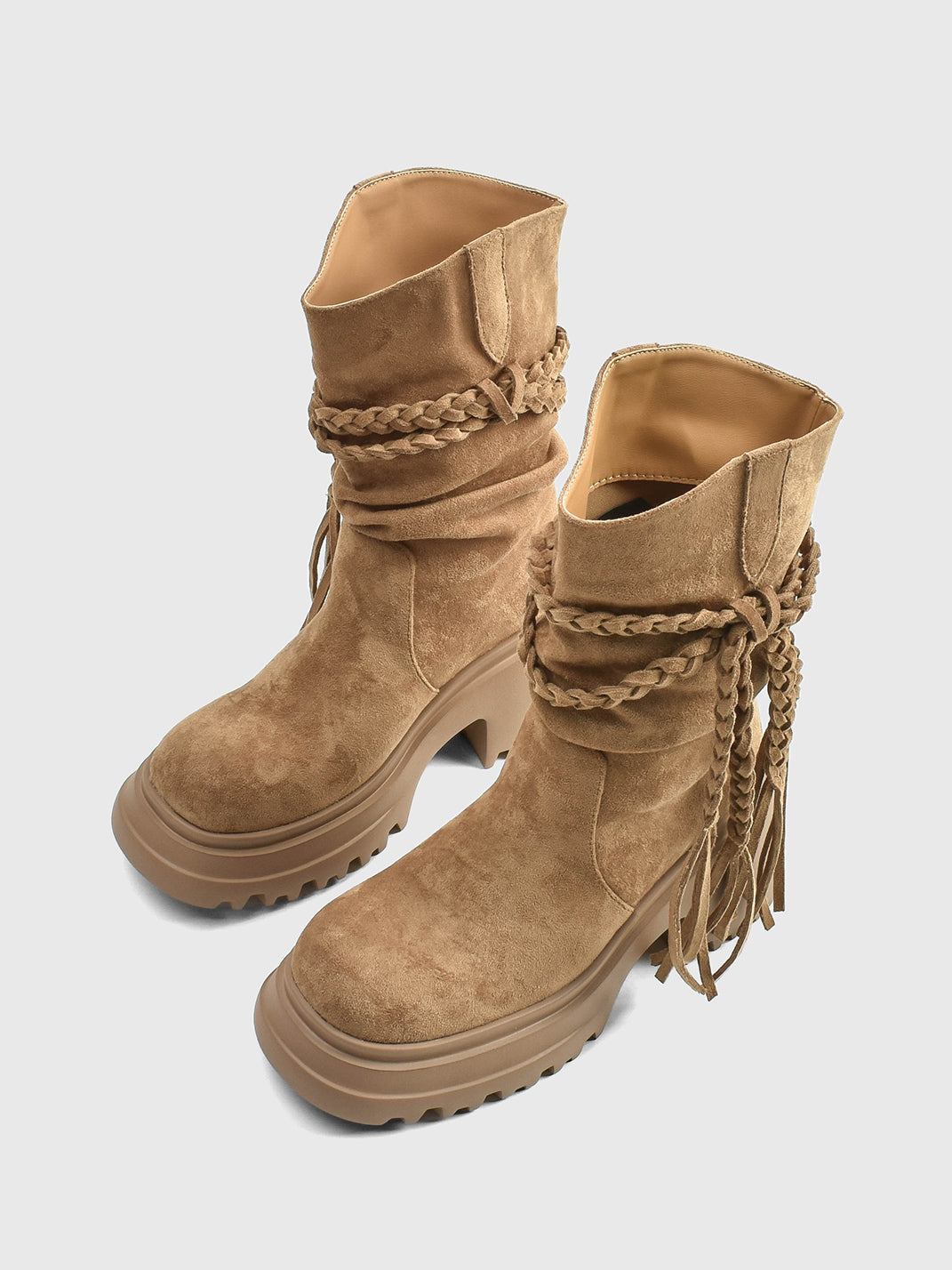 RONGRONG BABY Tassel V-Platform Calf Boots - view 9