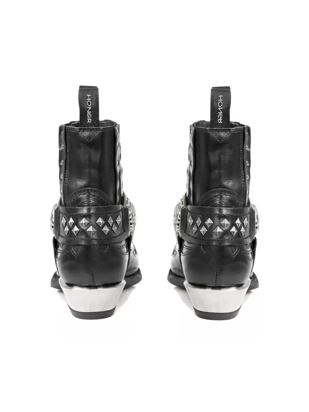 JiangGe Pointed Toe Studded Chelsea Ankle Boots - view 9