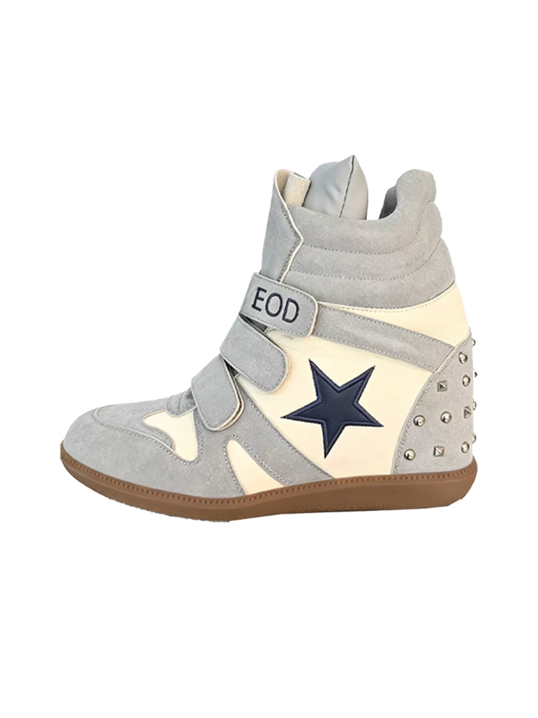 DETW Retro High-Top Platform Wedge Trainers - Haze Blue