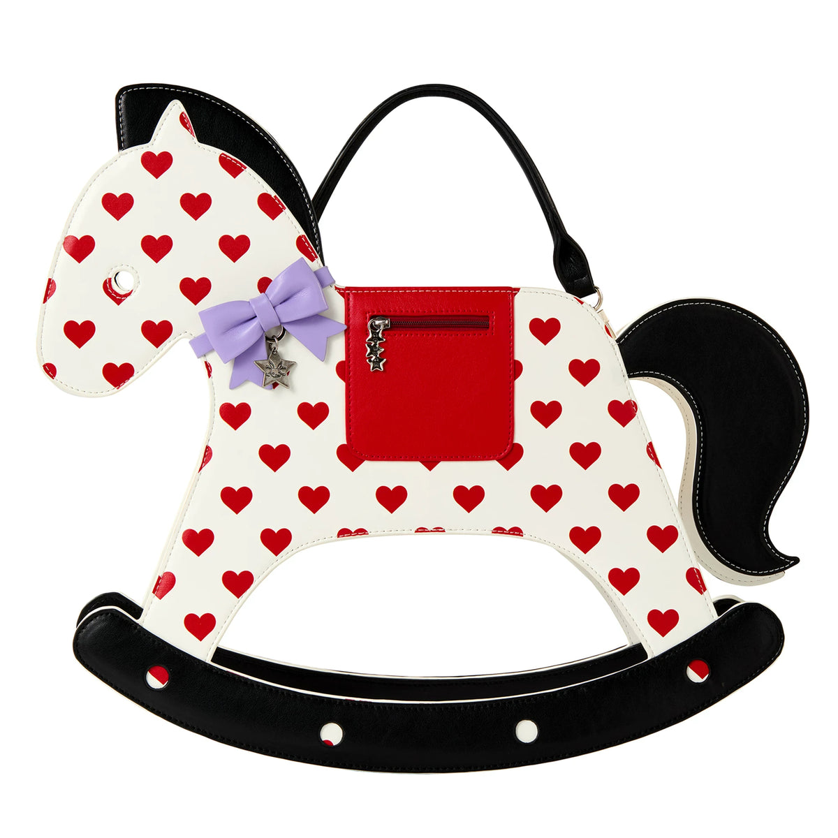 CFIERCE Rocking Horse Crossbody Handbag - red heart rocking-horse handbag product view