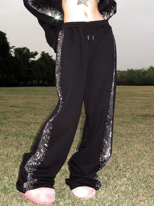 CFIERCE Crying Unicorn Rhinestone Sweatpants - view 2