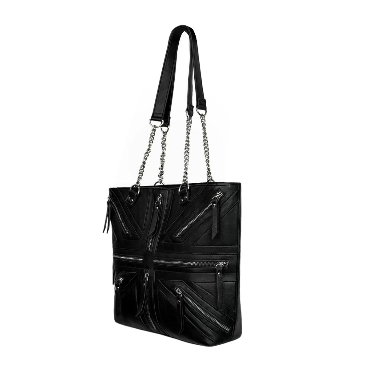 Moire Rave Union Jack Zip Tote Bag - 详情图_06