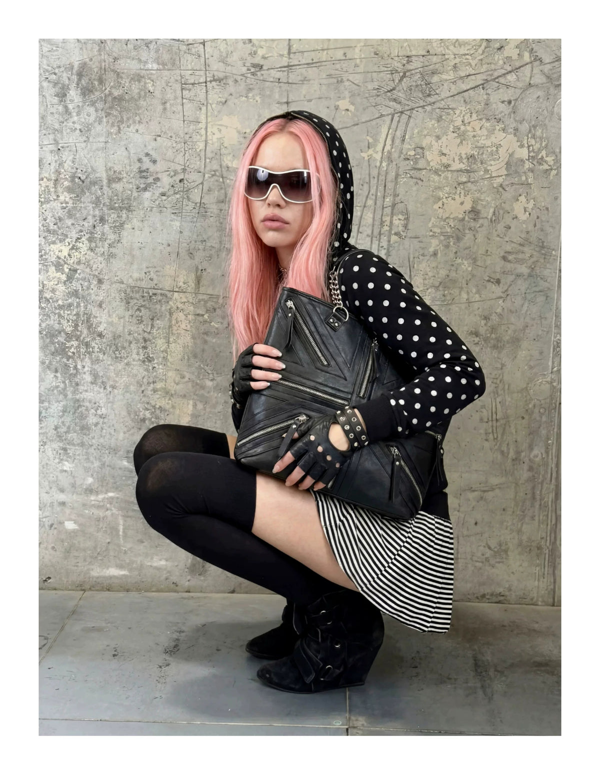 Moire Rave Union Jack Zip Tote Bag - 详情图_10
