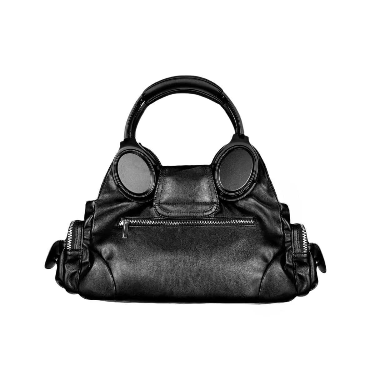 Moire Rave Headphone-Handle Moto Handbag - back view 9