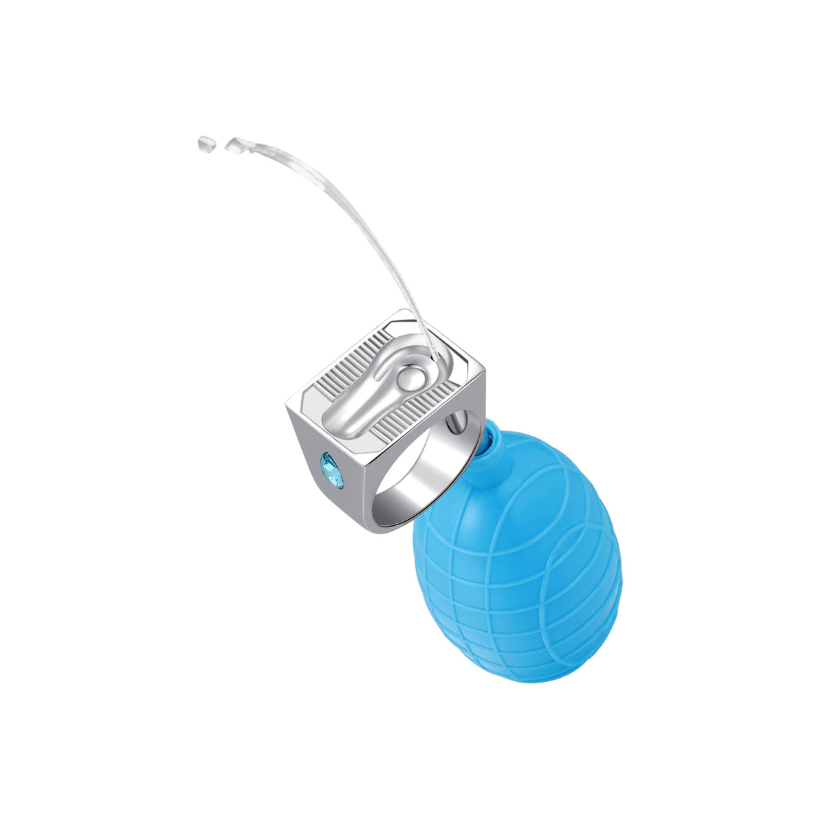 USIC water-squirting ring and blue bulb, product or on-hand view