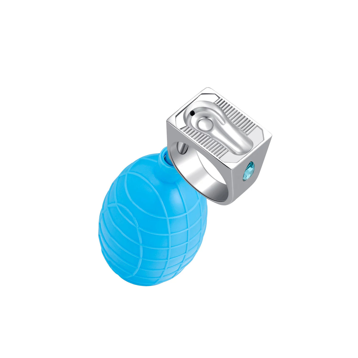 USIC water-squirting ring and blue bulb, product or on-hand view
