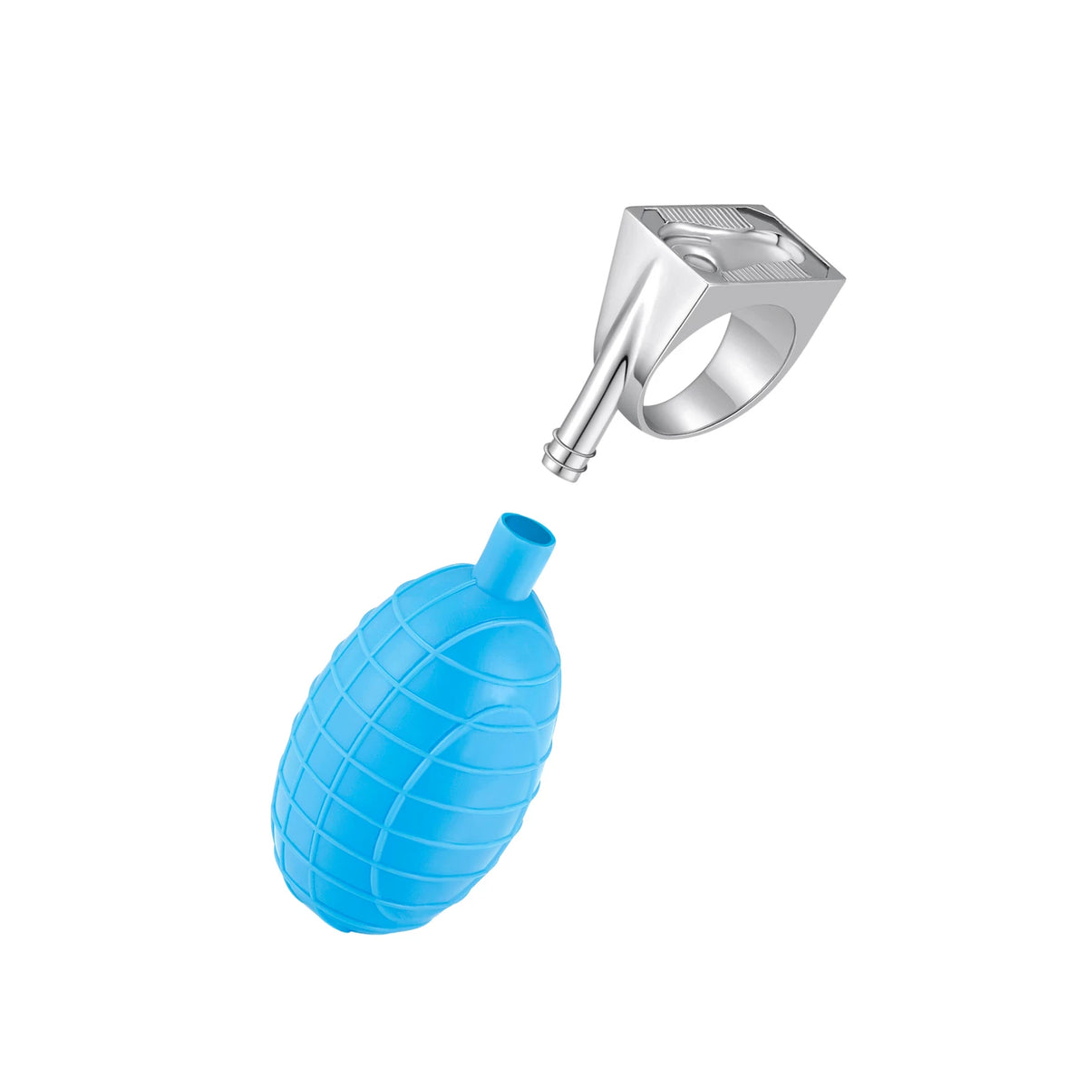USIC water-squirting ring and blue bulb, product or on-hand view