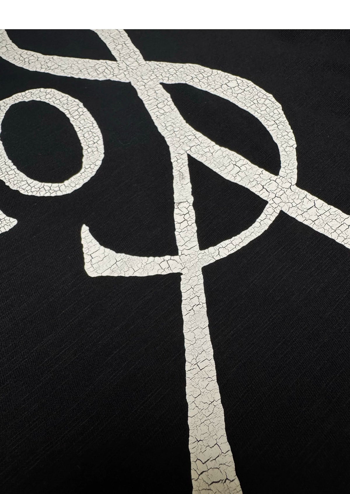 You Suck At Life Crackle Print Long Sleeve Tee - Black crackle print close-up