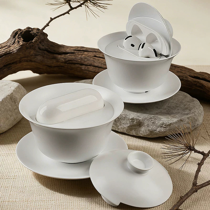 White teacup AirPods case — original product photo 3; earbuds not included