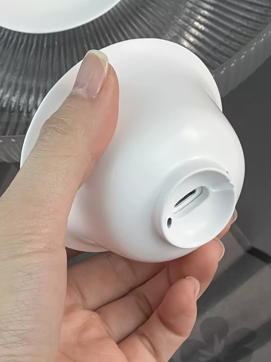 White teacup AirPods case — original product photo 9; earbuds not included