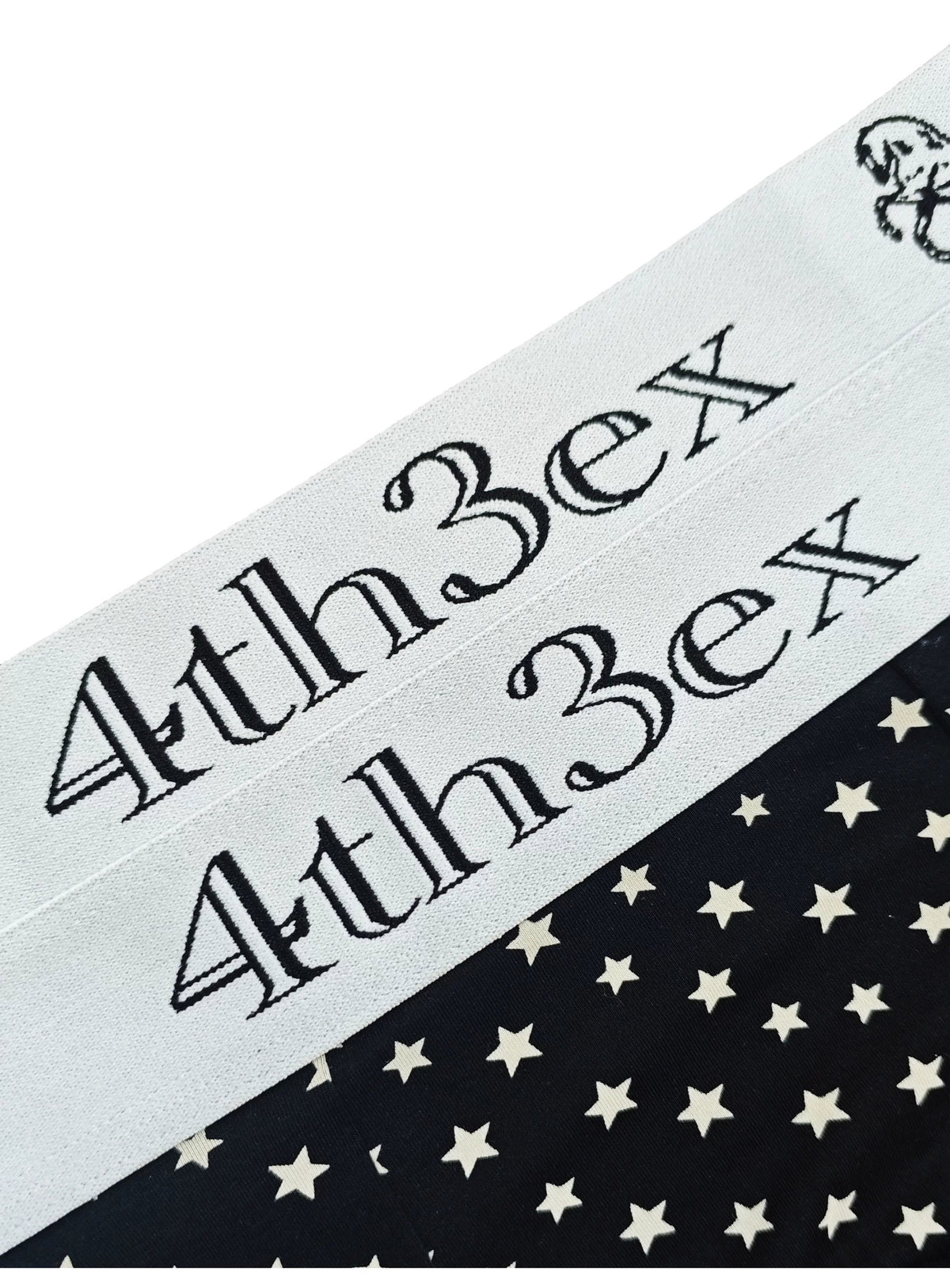 Fourth3ex Star Print Double-Waistband Boxer Briefs - black layered waistband detail