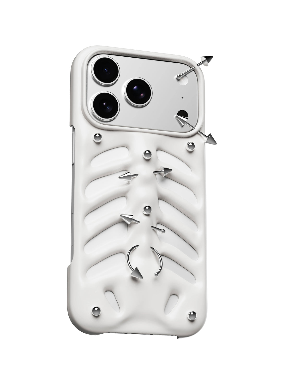 PINKDEVIL 3D Ribcage Piercing iPhone Case - wax white ribcage front