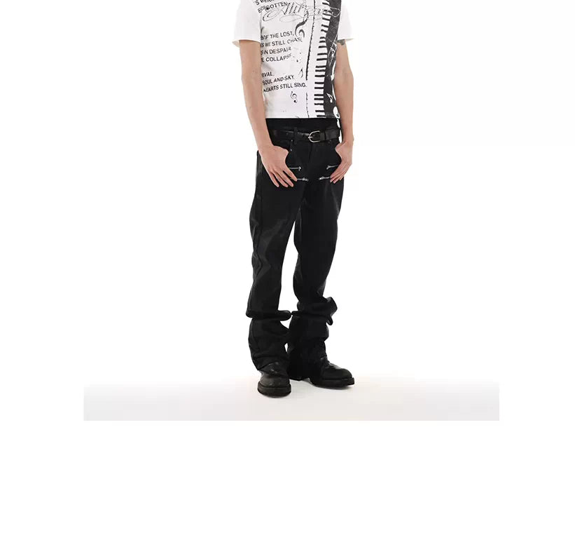 DETW Rhinestone Music Note Print T-Shirt - White music-print side look