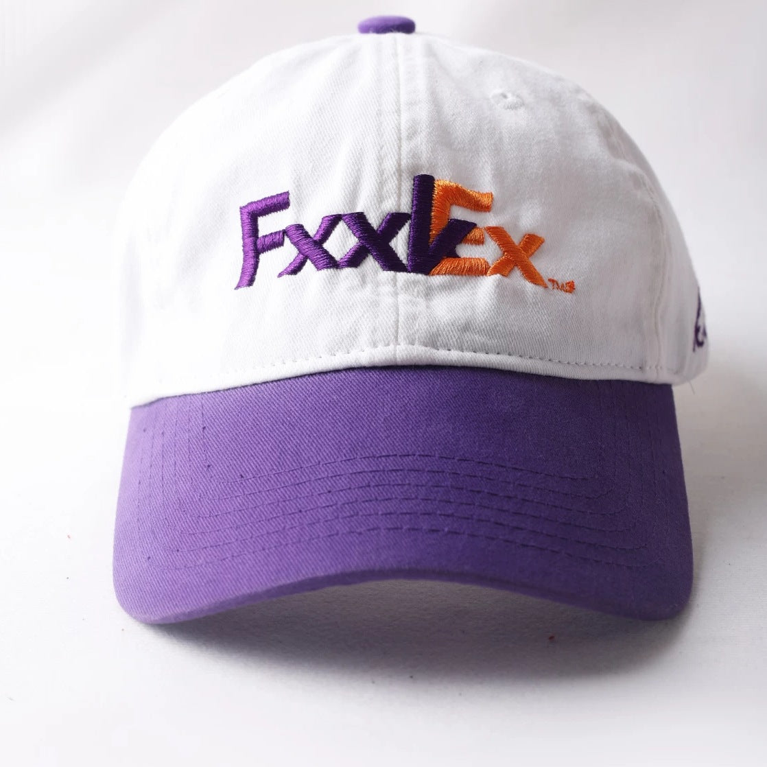 Parody Logo Embroidered Two-Tone Baseball Cap - embroidery close-up