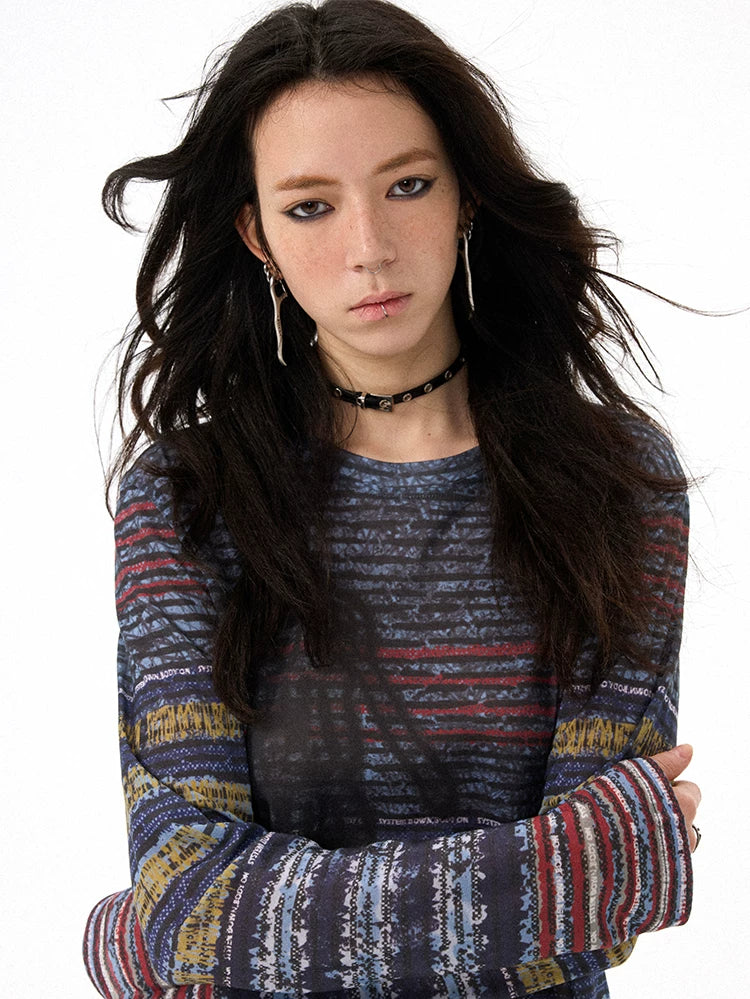 Distressed Dental Floss Pick Earrings - Female model outfit