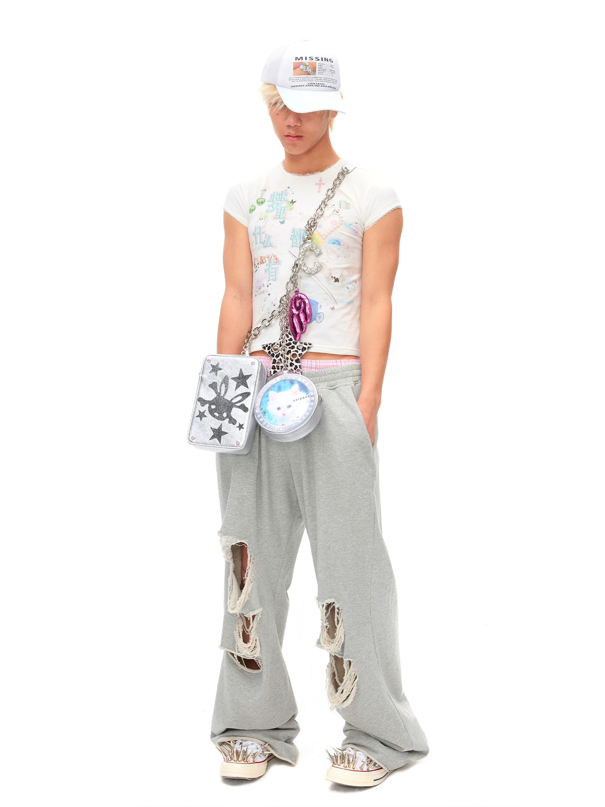CFIERCE Dream Collage Lace-Trim Graphic T-Shirt - view 5