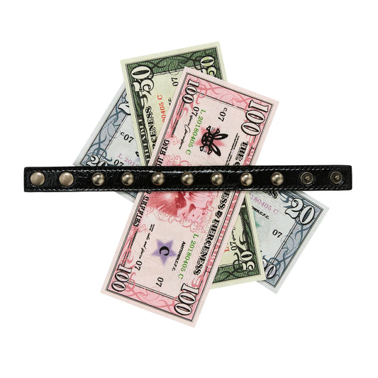 CFIERCE Money Print Studded Bracelet - black studded money-print bracelet product view