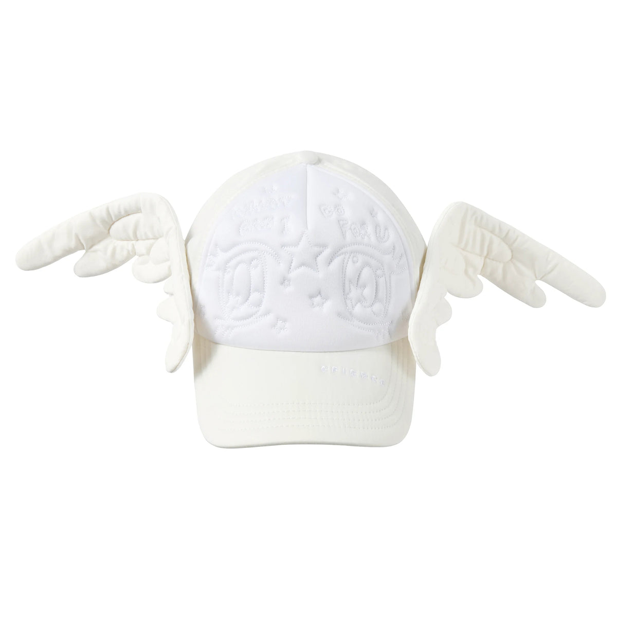 CFIERCE Winged Eye Embroidered Baseball Cap - white cap front product view