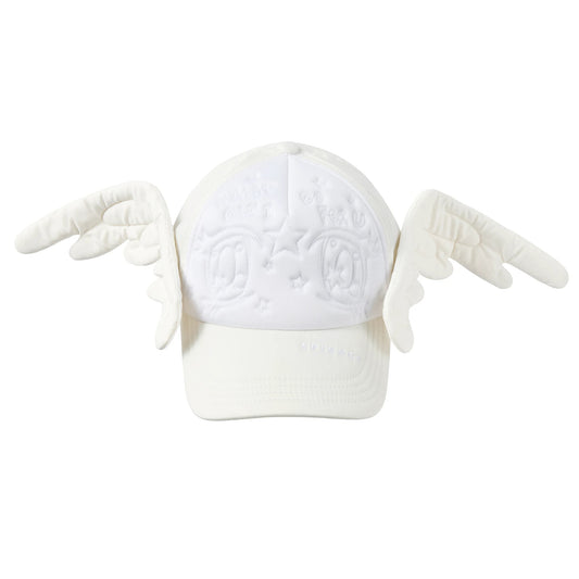 CFIERCE Winged Eye Embroidered Baseball Cap - white cap front product view