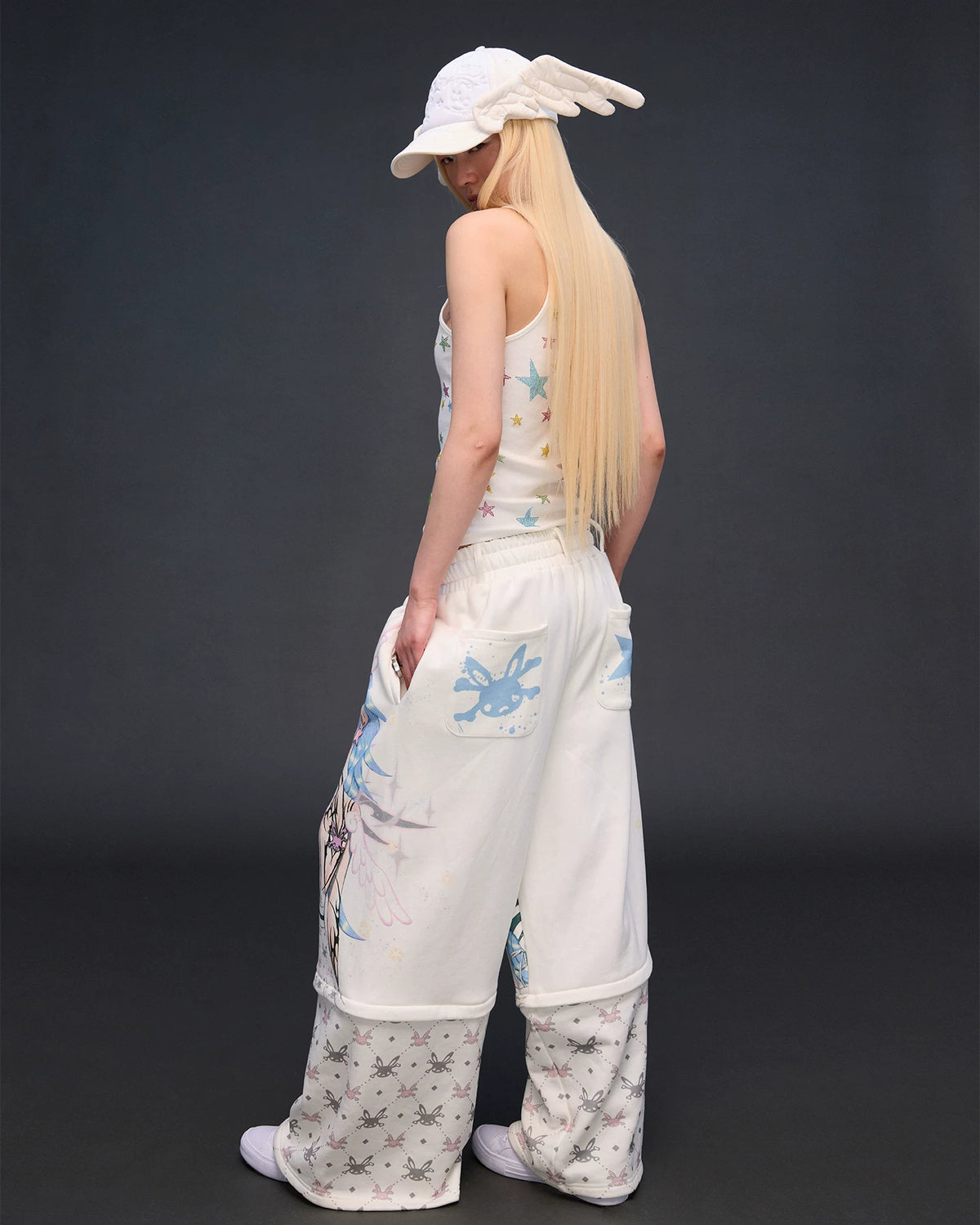 CFIERCE Winged Eye Embroidered Baseball Cap - white cap side profile