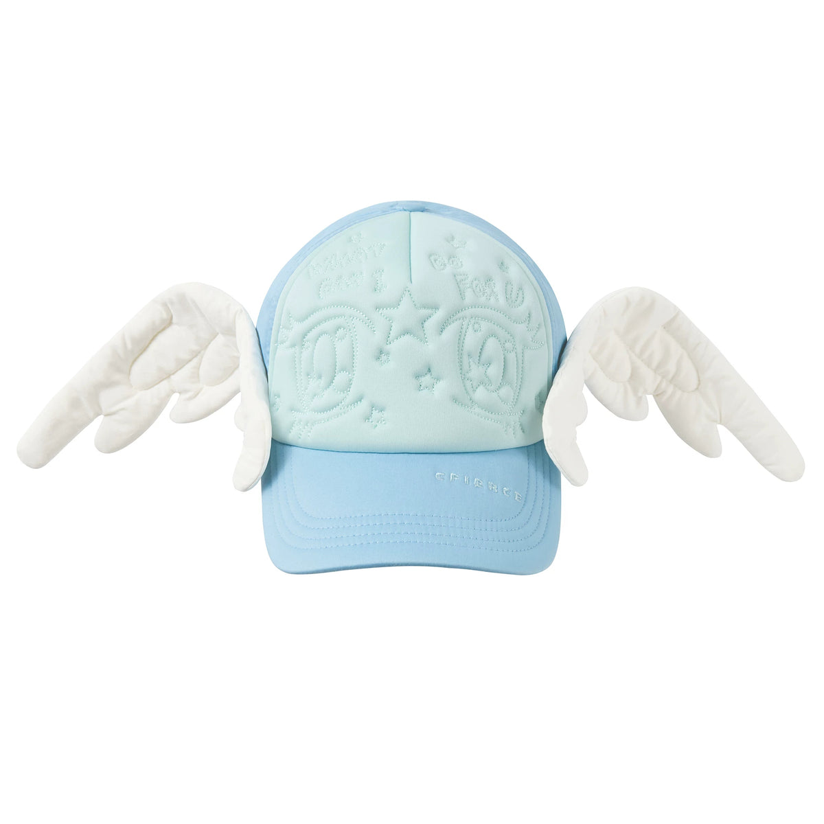 CFIERCE Winged Eye Embroidered Baseball Cap - blue cap front product view (preorder)