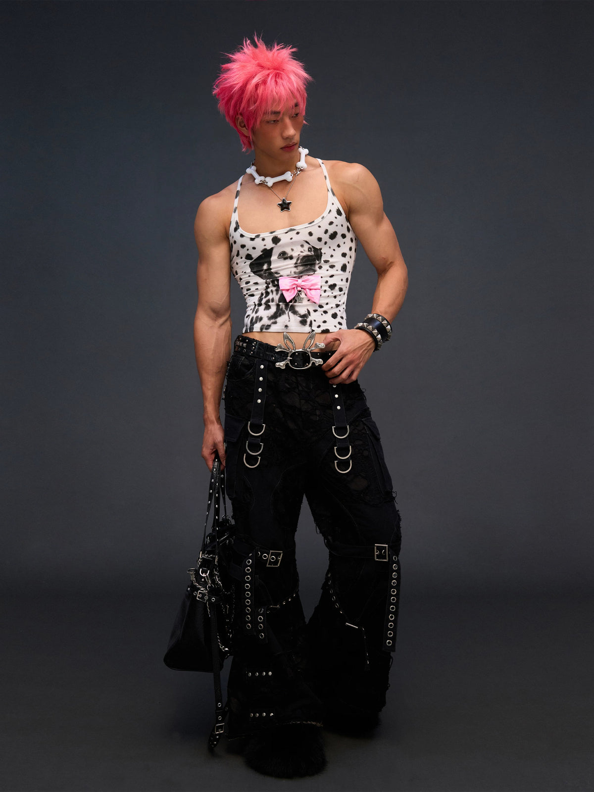 CFIERCE Dalmatian Bow Cami Top - model angle 4