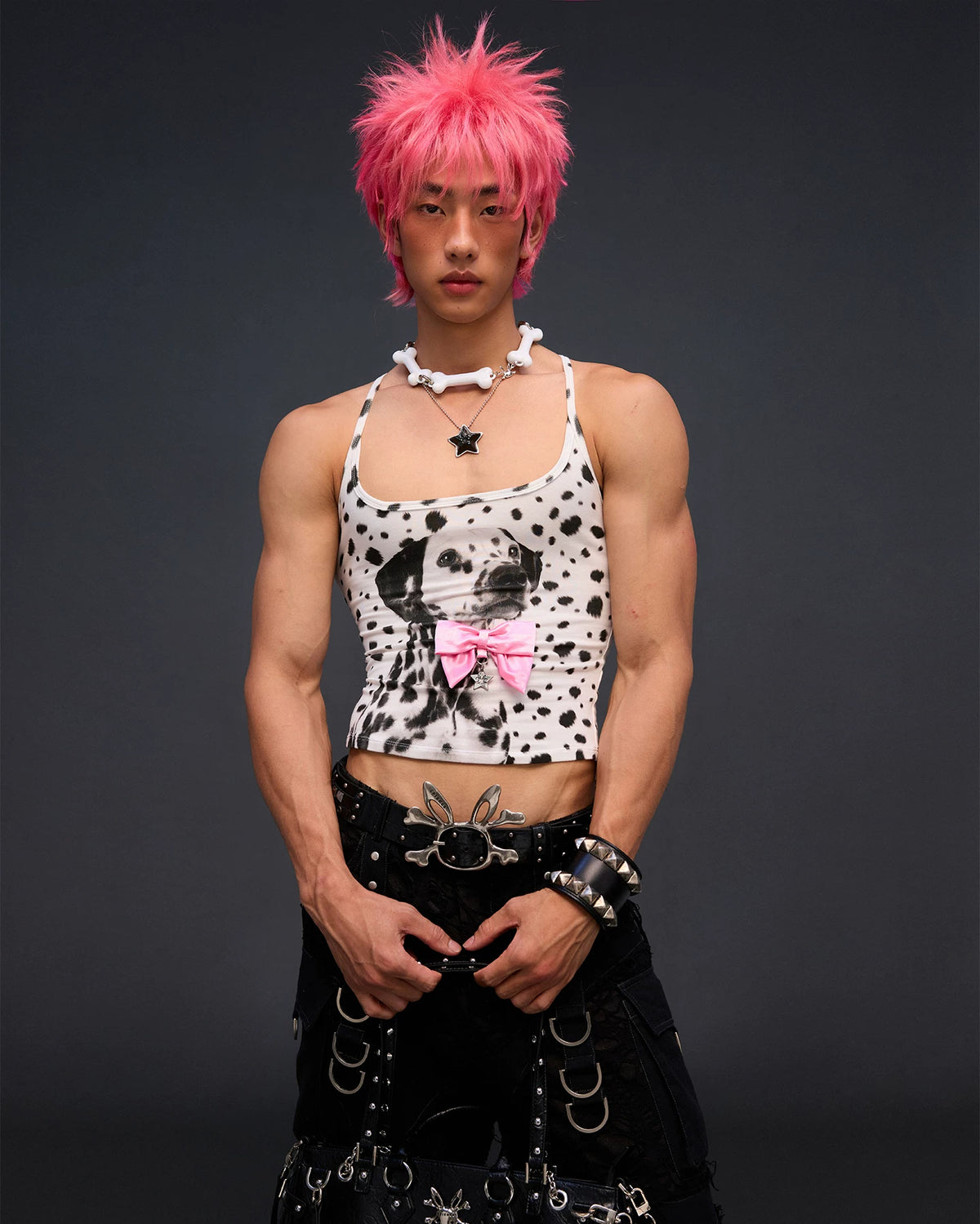 CFIERCE Dalmatian Bow Cami Top - model angle 7