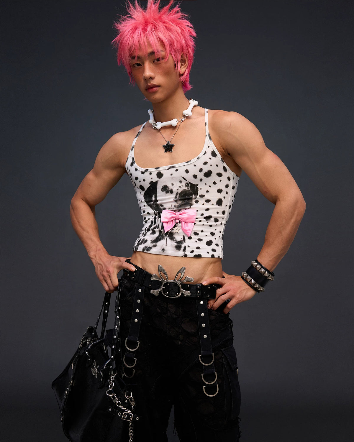 CFIERCE Dalmatian Bow Cami Top - model angle 10
