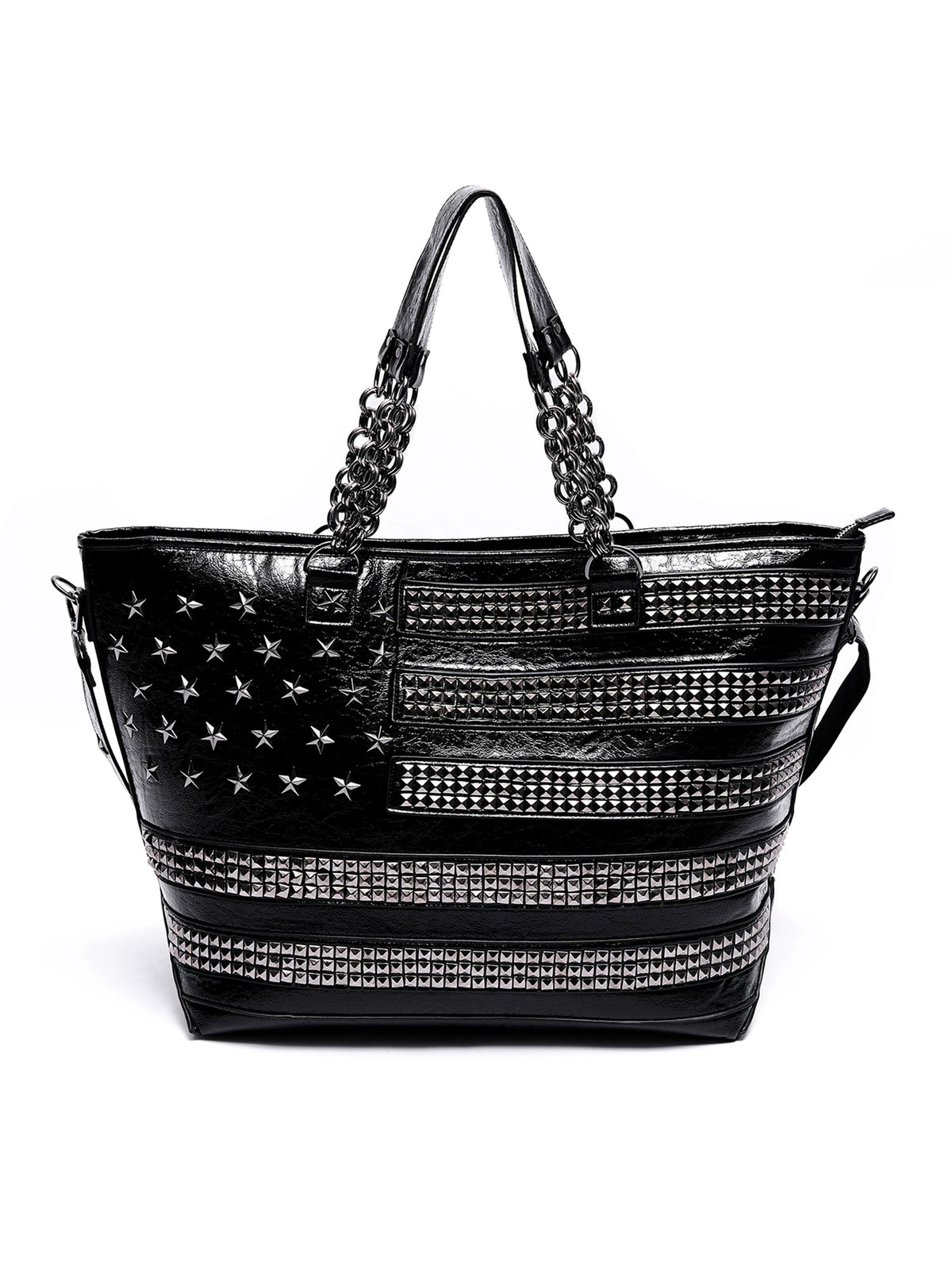 SEE Studded American Flag Oversized Tote Bag - full front view