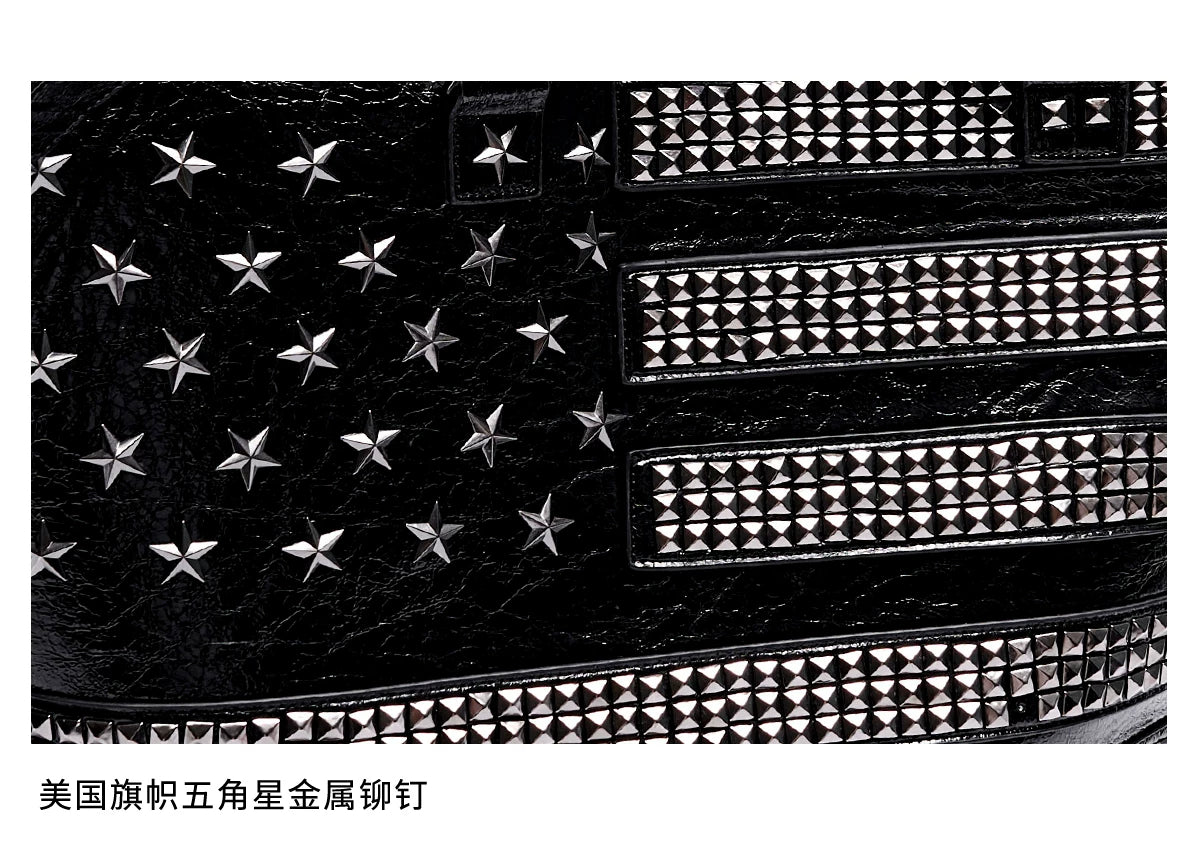 SEE Studded American Flag Oversized Tote Bag - star and stripe stud detail