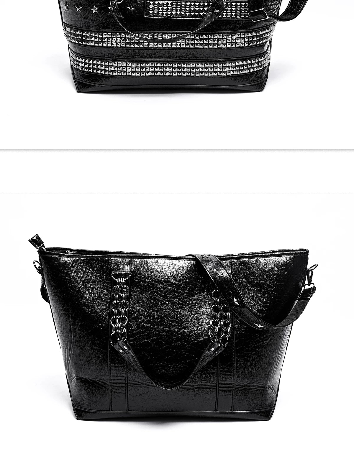 SEE Studded American Flag Oversized Tote Bag - base and rear details