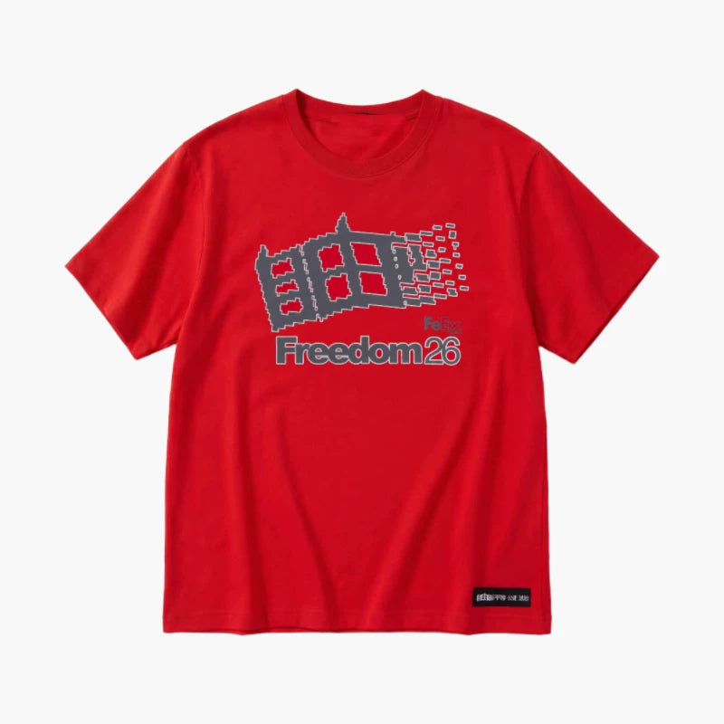 Pixel Window Freedom26 Graphic Short Sleeve Tee - Red front