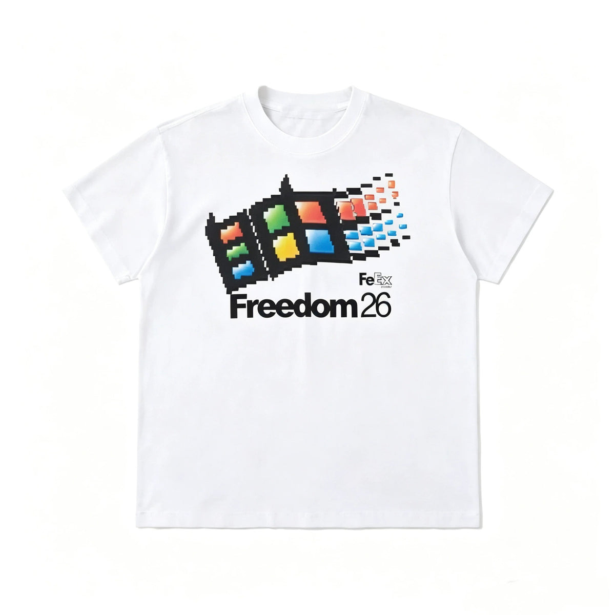 Pixel Window Freedom26 Graphic Short Sleeve Tee - White front