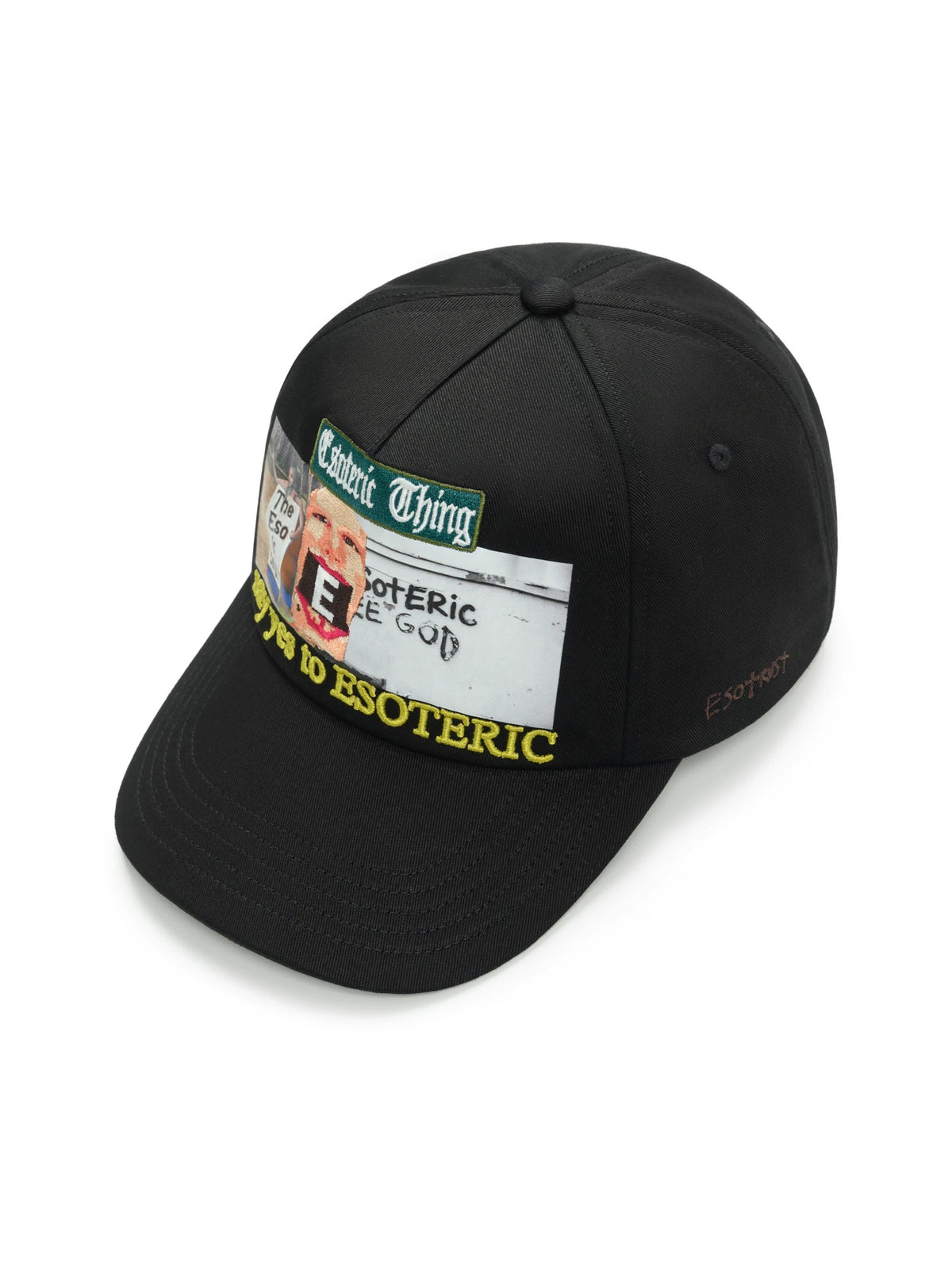 ESOTERIC THING Random Printed Trucker Cap - Black three-quarter front