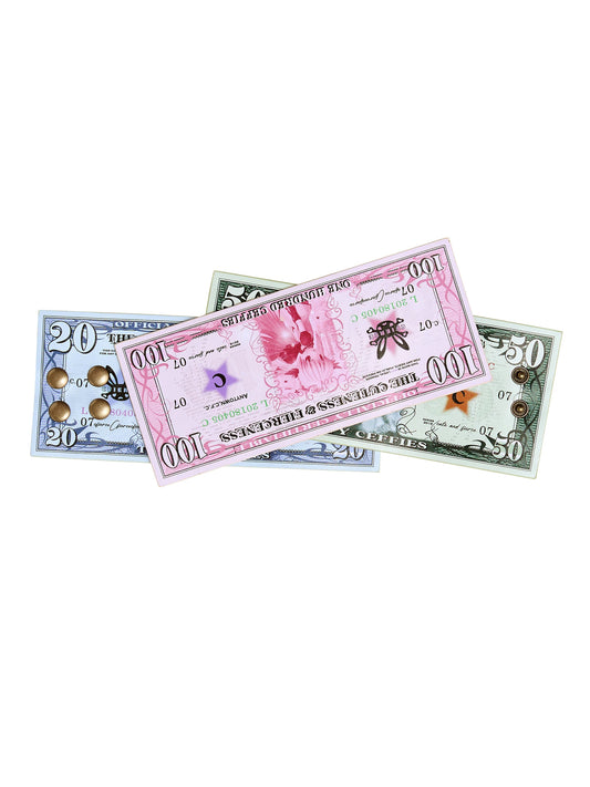 CFIERCE Triple Banknote Print Cuff Bracelet - triple fantasy banknote cuff on white