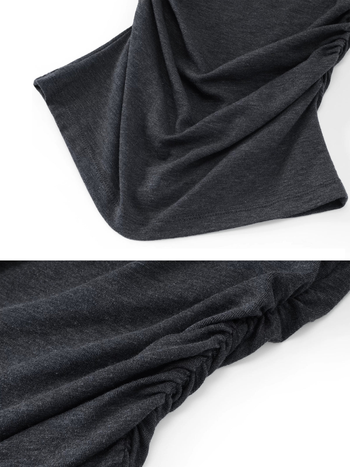 BeatleLady Knotted Halter Cutout Long Sleeve Top - Gray view 5