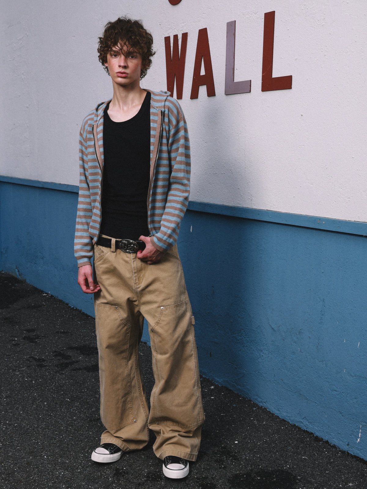 HermitCreate Washed Canvas Double Knee Carpenter Pants - Desert Sand front