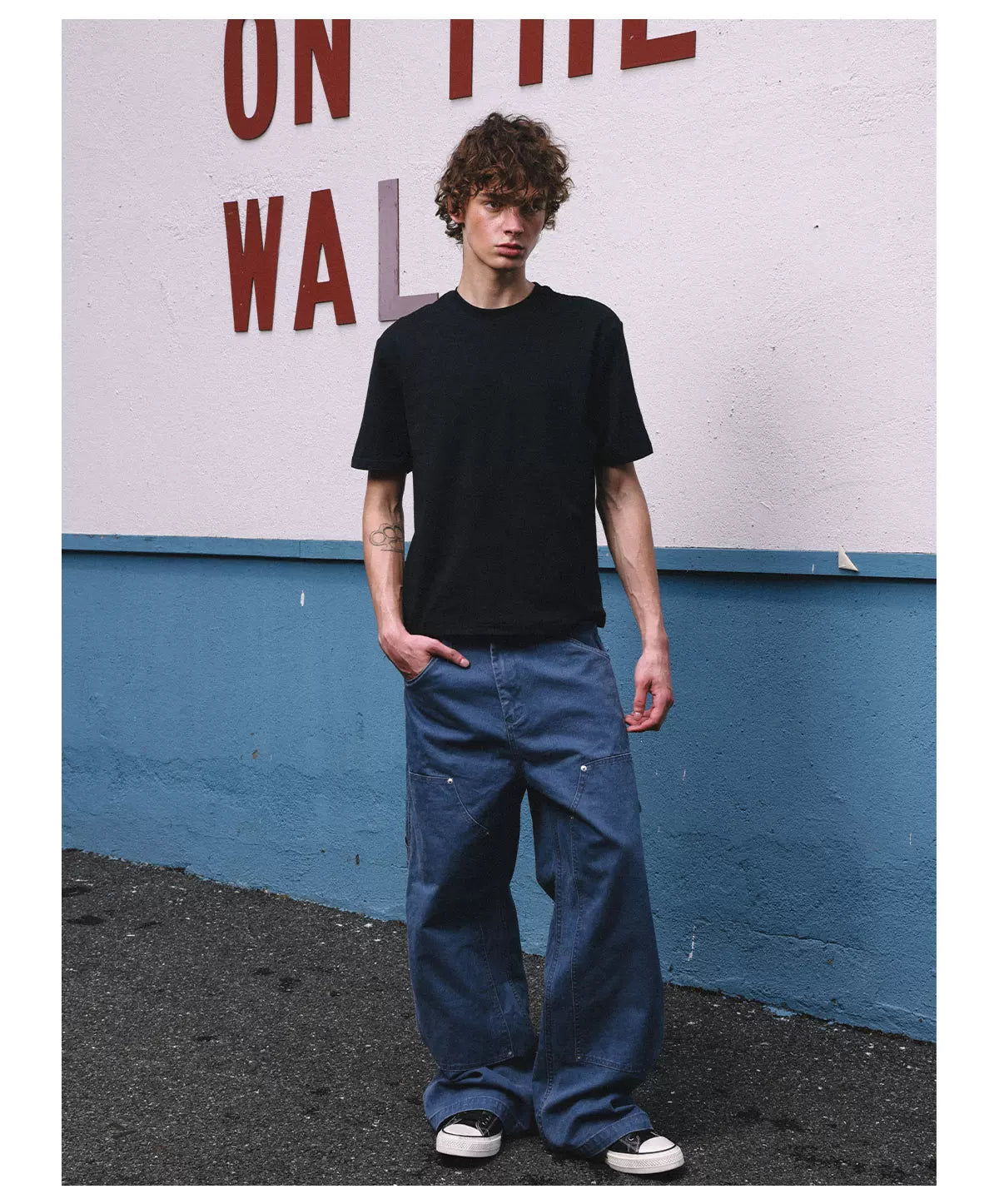 HermitCreate Washed Canvas Double Knee Carpenter Pants - Olive Green full look