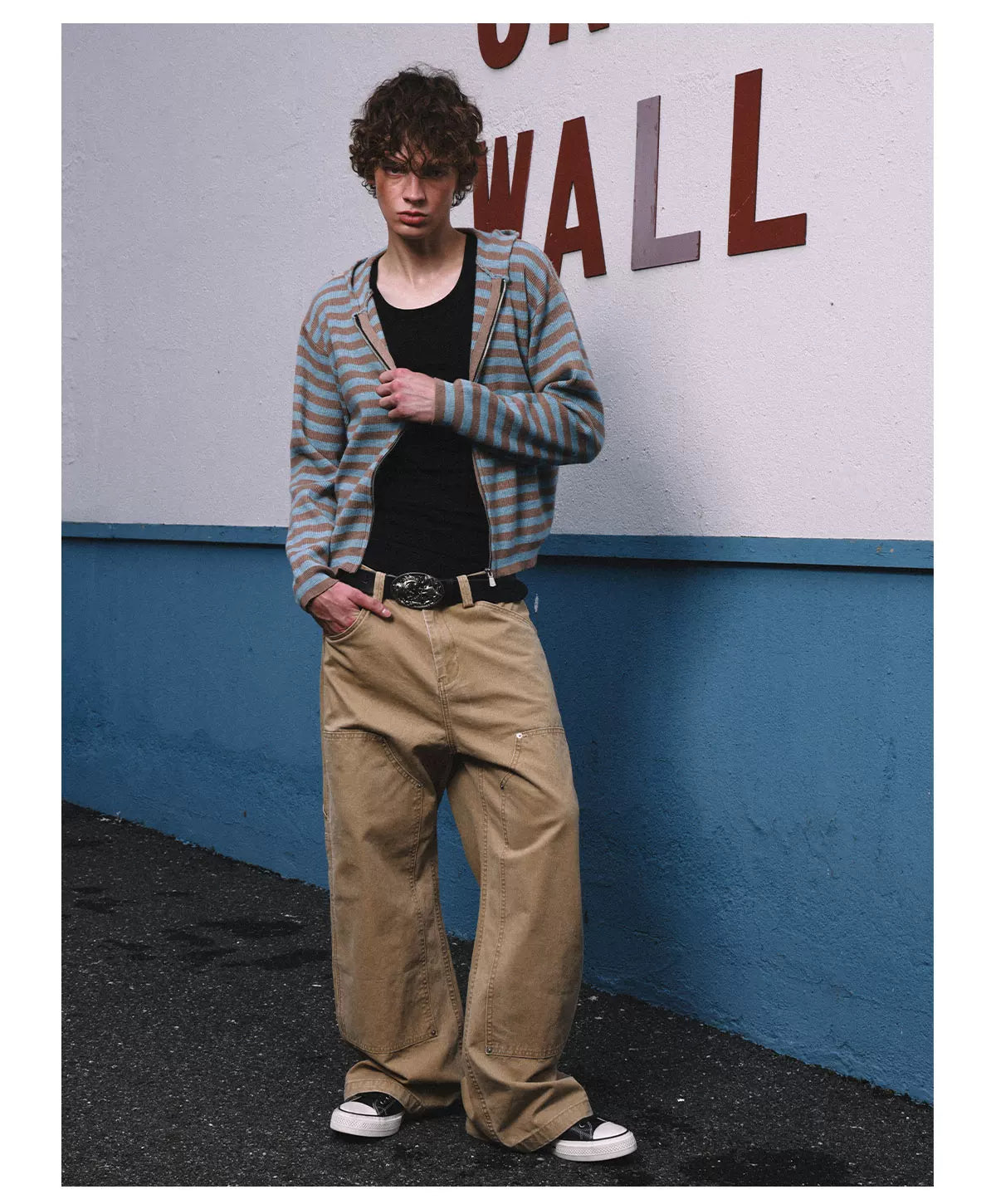 HermitCreate Washed Canvas Double Knee Carpenter Pants - Desert Sand full look